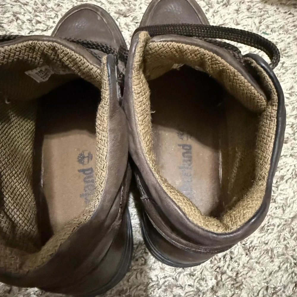 Mens‎ Timberland Brown Leather Hiking Boots size 9M